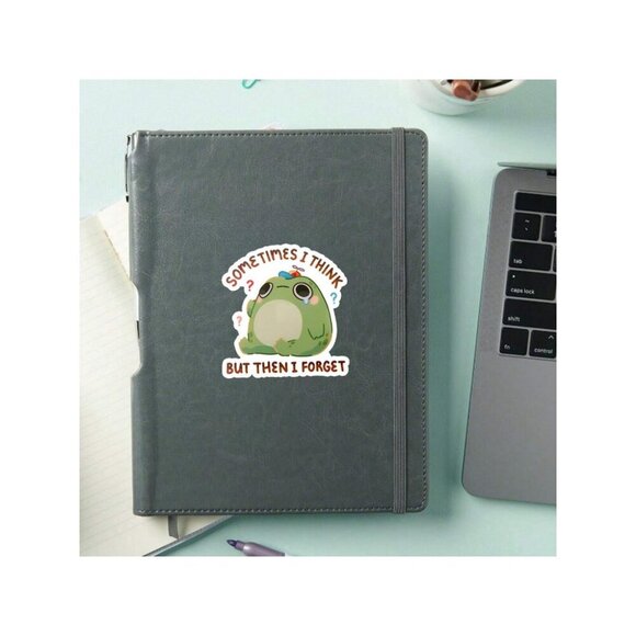 1PC Think But Then I Forget Waterproof Sticker Funny Frog Vinyl Sticker - Picture 6 of 10